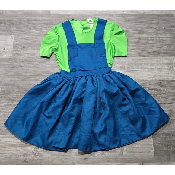 Super Mario Bros Luigi Halloween Costume Dress Nintendo Gamer Cosplay - Picture 2 of 8